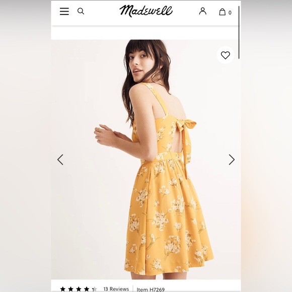 MADEWELL NWOT silk Fleur bow-back dress in butterfly garden!!! - Picture 2 of 11
